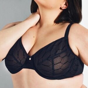 Savage X Fenty Black Lace Underwire Bra Size 40D NEW NWT